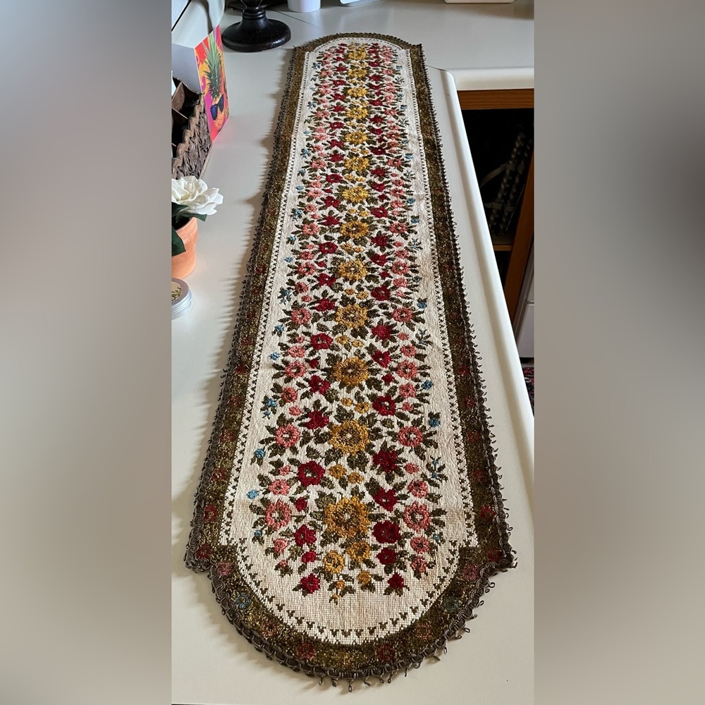 Floral Embroidered Table Runner